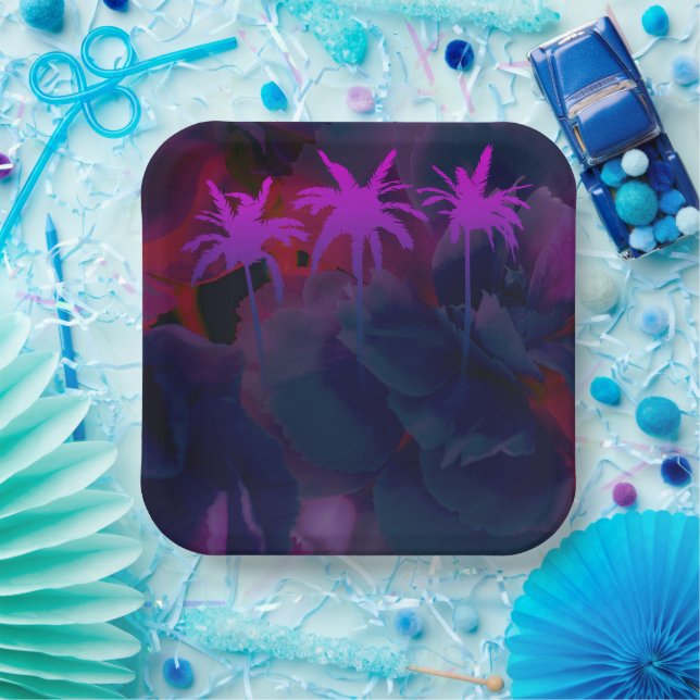 Assiettes En Carton Élégante plaque en papier Carré géométrique de 9 p (Fête)