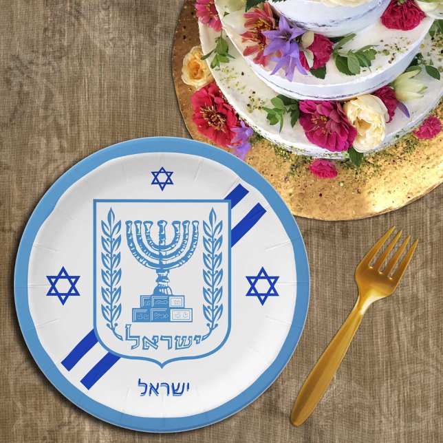 Assiettes En Carton Élégante Plaques Israël & Drapeau Israël / Parti (Créateur téléchargé)