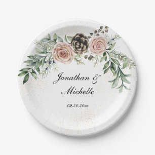 Assiettes En Carton Élégante Roses Roses Roses Roses Roses Roses Vinta