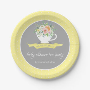 Assiettes En Carton Elégante Teacup Floral Teacup Baby shower Tea Part