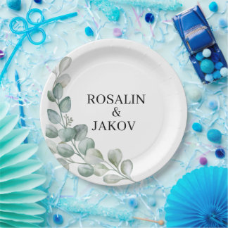 Assiettes En Carton Élégante verdure mariage botanique