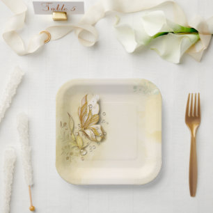 Assiettes En Carton Élégantes plaques en papier papillon terrien