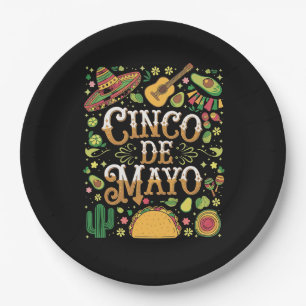 Assiettes En Carton Éléments de fête mignons de la fête Cinco De Mayo