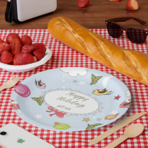 Assiettes En Carton Éléments de Noël Plaques en papier de bonhomme
