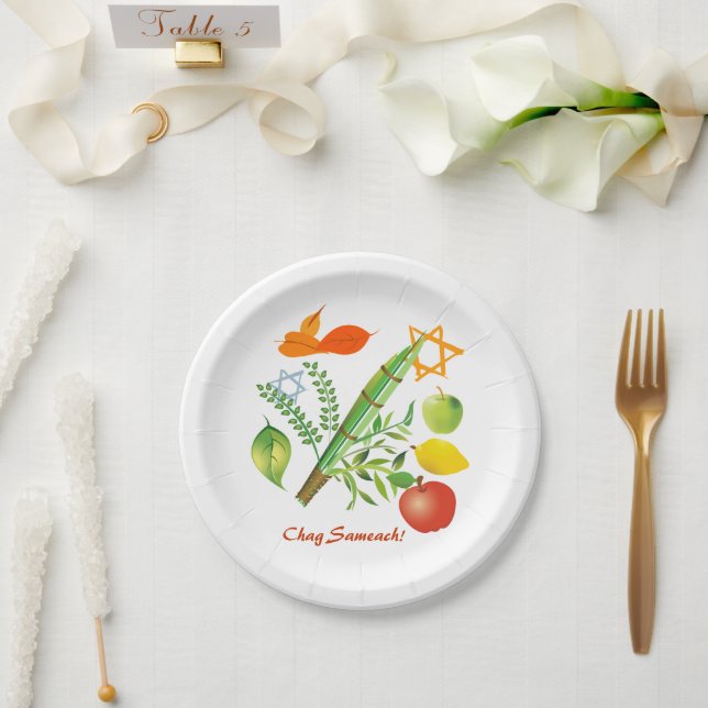 Assiettes En Carton Éléments de Sukkot (Mariage)