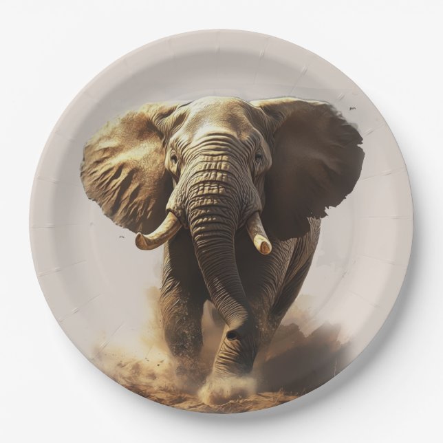 Assiettes En Carton Eléphant (Devant)