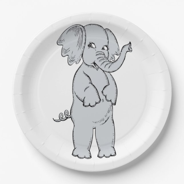 ASSIETTES EN CARTON ELEPHANT FILLE (Devant)