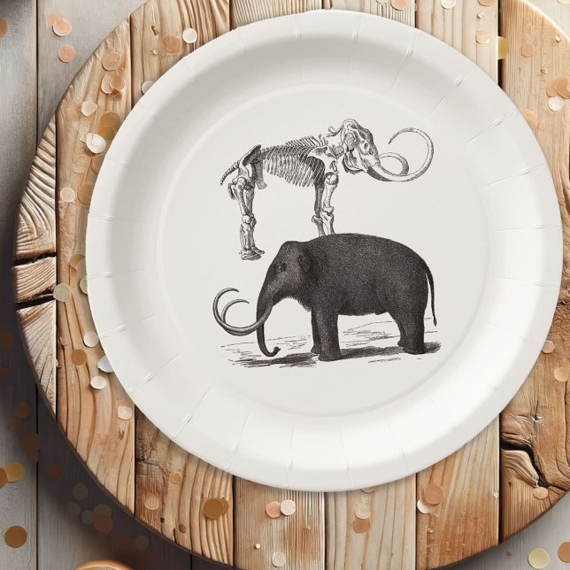 Assiettes En Carton Elephant préhistorique et squelette de mammouth la (Créateur téléchargé)