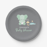 Éléphant vert en bon état petit baby shower