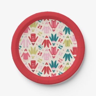 Assiettes En Carton Elf Colorful Coat et Chaussures Motif