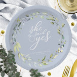 Assiettes En Carton Elle A Dit Oui Fête des mariées Eucalyptus Verdoya<br><div class="desc">Elle A Dit Oui Vert Eucalyptus Fête des mariées Plaque de papier</div>