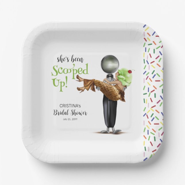 Assiettes En Carton Elle a été emportée dans la glace au chocolat (Recto)