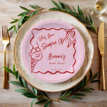 Assiettes En Carton Elle a été emportée par un croquis de frontière on<br><div class="desc">Elle a été scoopé à la frontière ondulée croquis douche nuptiale monogrammed imprimés plaques modèle, crème glacée avec une cerise sur le dessus bordé ondulée coquette douche nuptiale plaques personnalisées de papier nom, coquette rouge et rose plaques de papier de douche nuptiale, douche nuptiale à la main décoration de table...</div>