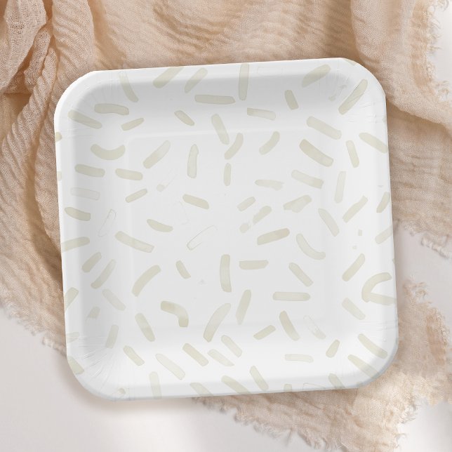 Assiettes En Carton Elle a été récupérée Fête des mariées de vanille (Créateur téléchargé)