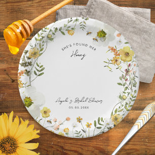 Assiettes En Carton Elle a trouvé sa douche nuptiale florale jaune mie