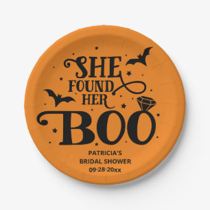 Assiettes En Carton Elle a Trouvé Sa Fête de Mariage d'Halloween Brida