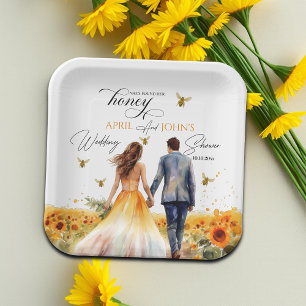 Assiettes En Carton Elle a trouvé sa lune de miel Shower 