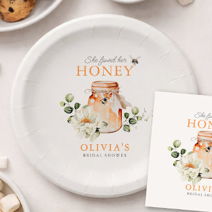 Assiettes En Carton Elle a trouvé son miel Réception de mariage aquare