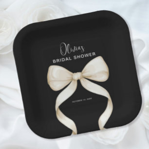 Assiettes En Carton Elle Attache le Nœud de Mariée Bow Réception de Ma