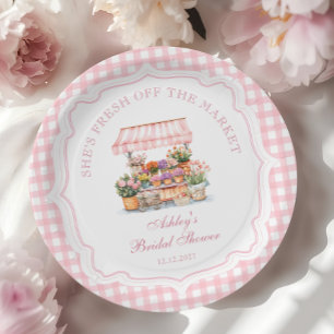 Assiettes En Carton Elle est fraîche de la Fête des mariées florale du