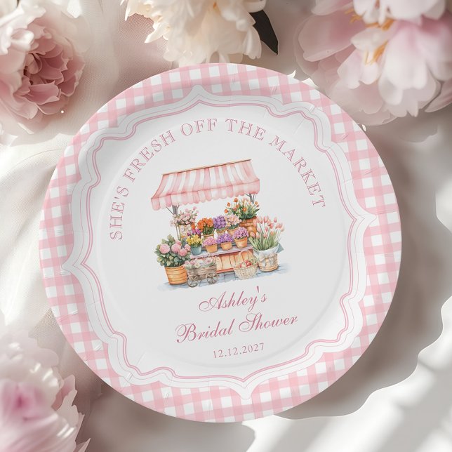 Assiettes En Carton Elle est fraîche de la Fête des mariées florale du (Créateur téléchargé)
