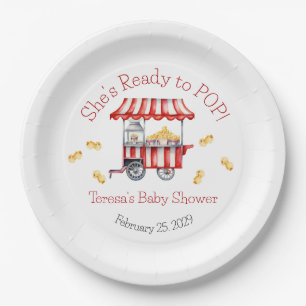 Assiettes En Carton Elle est prête à éclater !  Baby Shower au popcorn