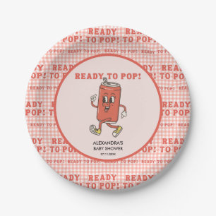 Assiettes En Carton Elle est prête à éclater Baby Shower Rouge Gingham