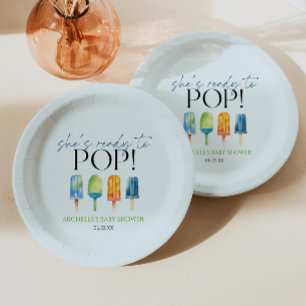 Assiettes En Carton Elle est prête à éclater ! Fête de bébé sucette gl