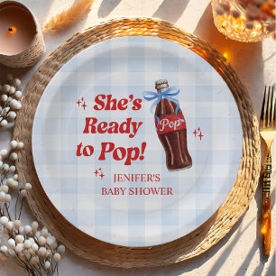 Assiettes En Carton Elle est prête pour la Baby Shower Soda Pop