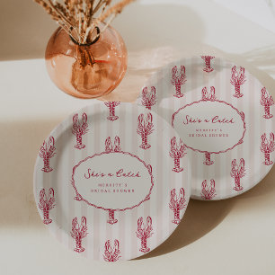 Assiettes En Carton Elle est un trésor Réception de mariage d'été au