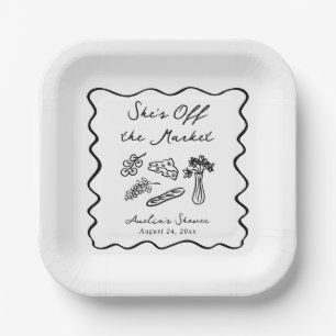Assiettes En Carton Elle n'est pas sur le marché Tiré à la main