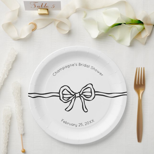Assiettes En Carton Elle noue la Fête des mariées moderne (Mariage)
