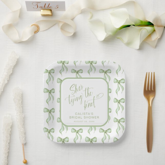 Assiettes En Carton Elle noue la Fête des mariées personnalisée (Mariage)
