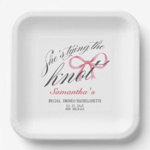 Assiettes En Carton Elle Noue le Nœud Papillon Coquette Enterrement de
