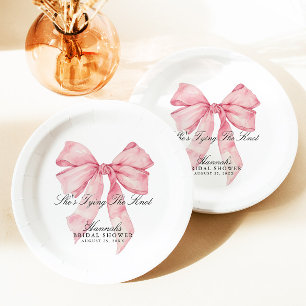 Assiettes En Carton Elle noue les plaques de papier à mâchoire rose