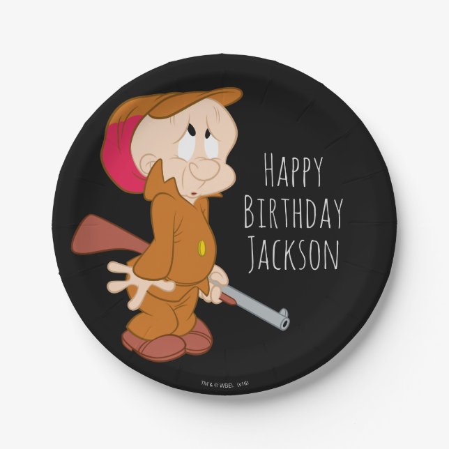 Assiettes En Carton ELMER FUDD™ | Pose effrayée (Devant)