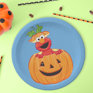 Assiettes En Carton Elmo Halloween Jack-O-Lantern