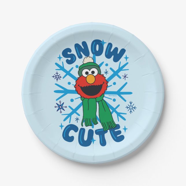 Assiettes En Carton Elmo Snow Cute (Devant)