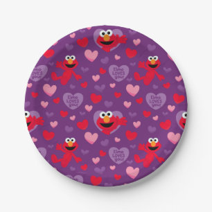 Assiettes En Carton Elmo vous aime Motif de la Saint Valentin