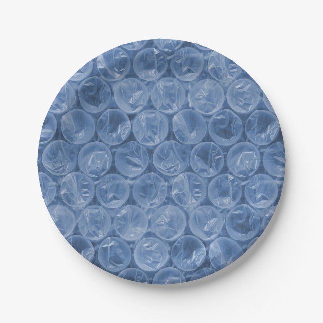 Assiettes En Carton Emballage de bulle bleue (Devant)