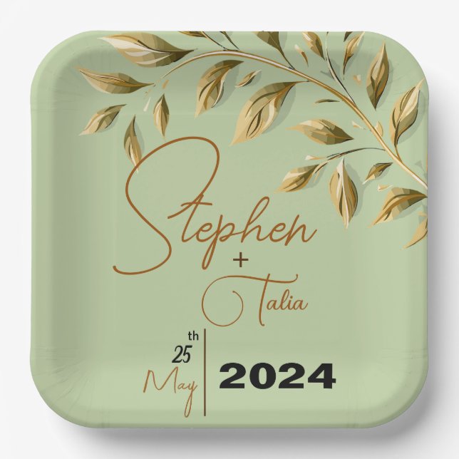 Assiettes En Carton Embrassez l'élégance naturelle (Recto)