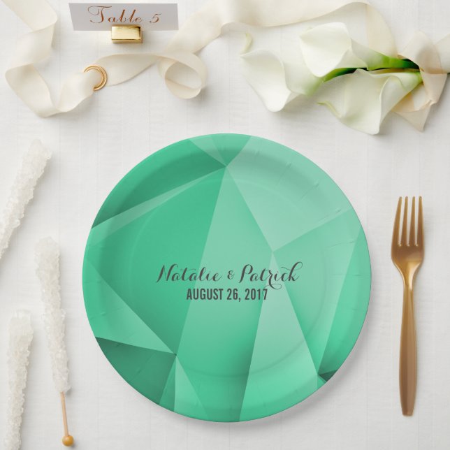 Assiettes En Carton Emerald Jewel Tones Mariage Plaques en papier (Mariage)