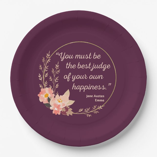 Assiettes En Carton Emma De Jane Austen Citation I - Style Cute (Devant)