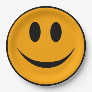 Assiettes En Carton Emoji du visage souriant