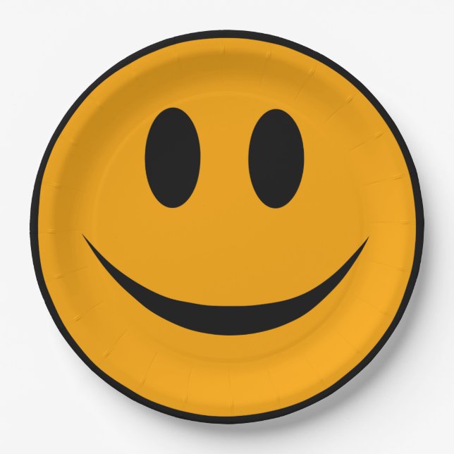 Assiettes En Carton Emoji du visage souriant (Devant)