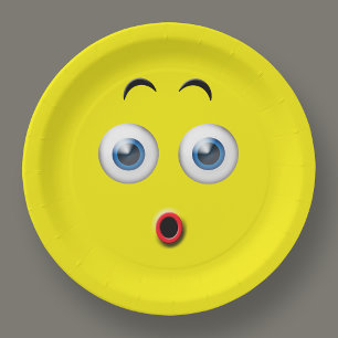Assiettes En Carton Emoji étonné