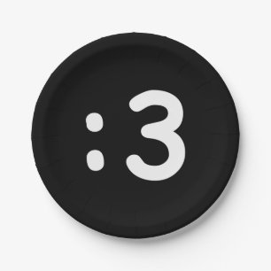 Assiettes En Carton Émoticône face chat : 3