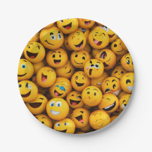 Assiettes En Carton "Emotion Spectrum : Unique Emoji Style Design"
