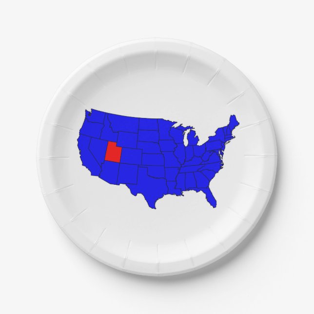Assiettes En Carton Emplacement d'État des Utah (Devant)