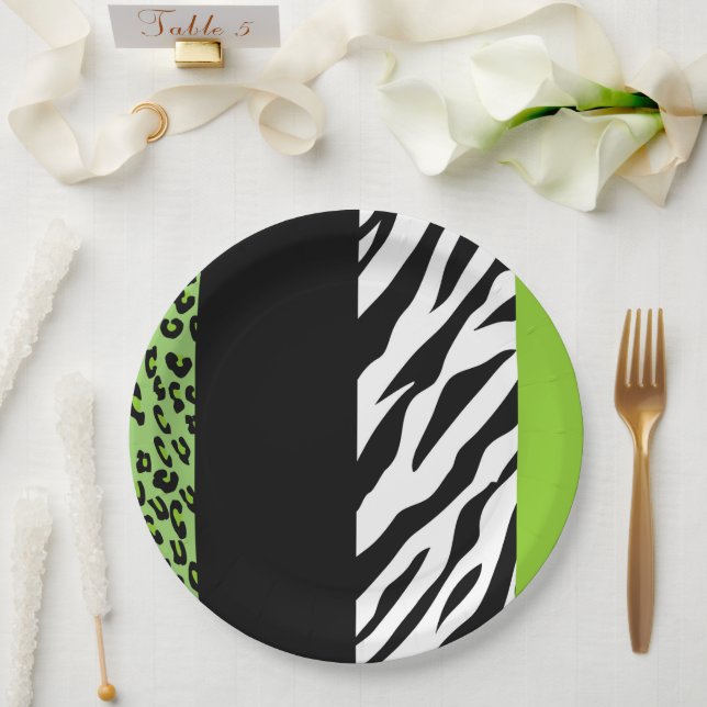 Assiettes En Carton Empreinte de léopard, Zebra Print, Poster de anima (Mariage)